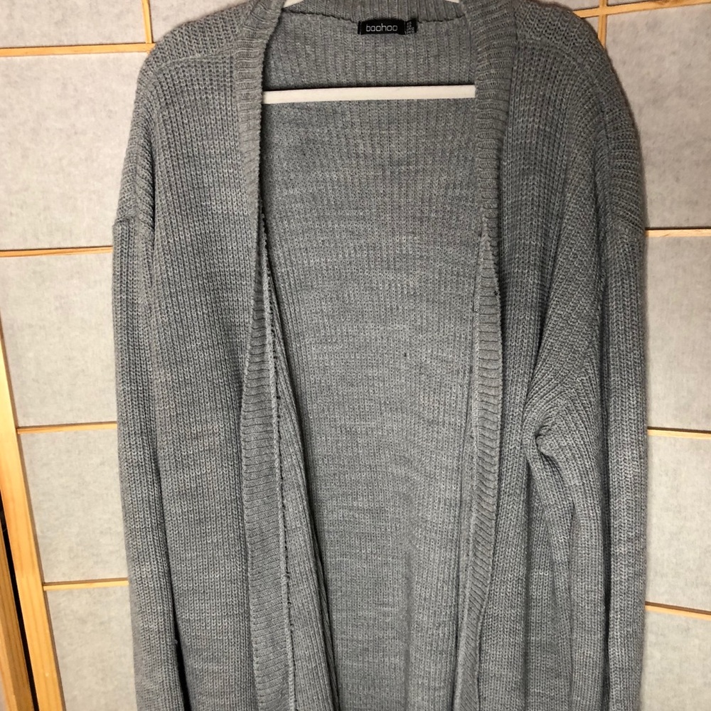 light grey long cardigan